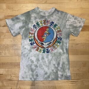 Grateful Dead Shirt Mens Small Dancing Bears Alien UFO Green Tie Dye Rock Band